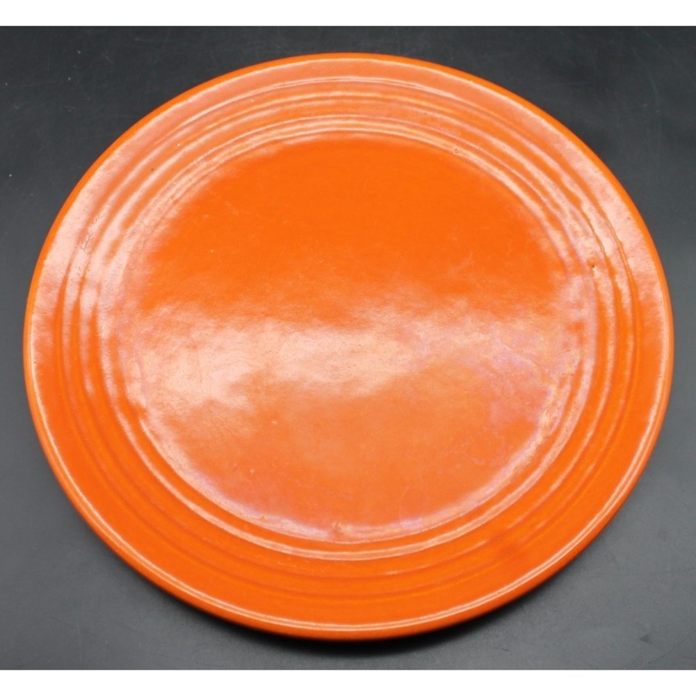 Bauer Ringware Oval Platter Orange 12" Vintage California Pottery Unmarked